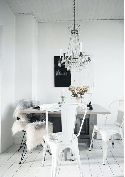 living room white tolix chair - monthly inspirations 