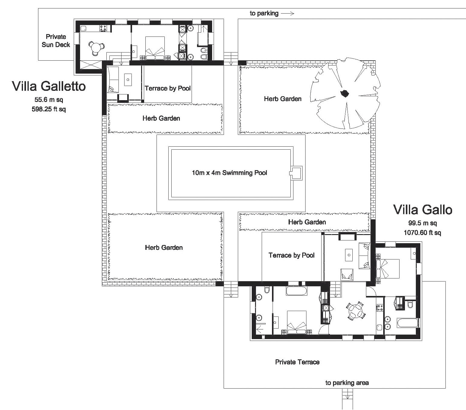 Villas Gallo & Galletto floor plan inc pool copia