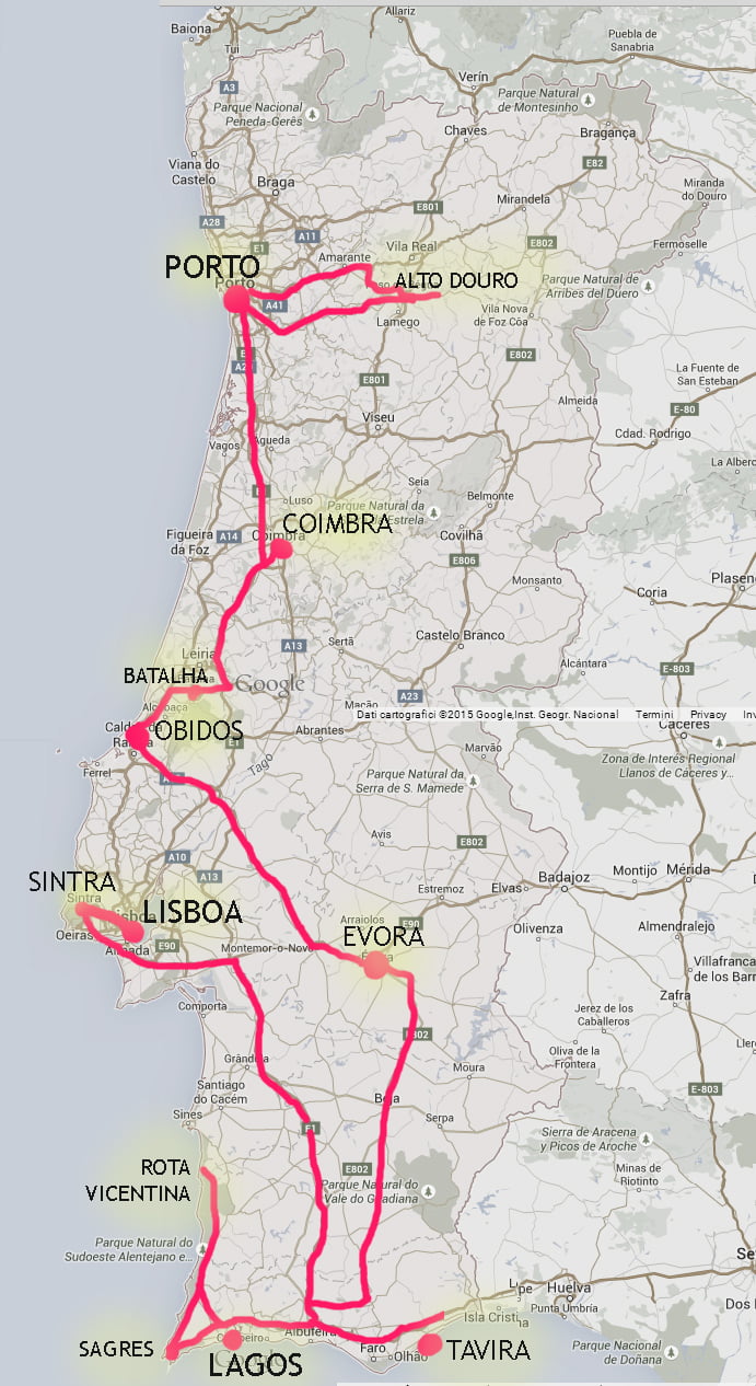 PORTUGAL 2 WEEKS-MAP