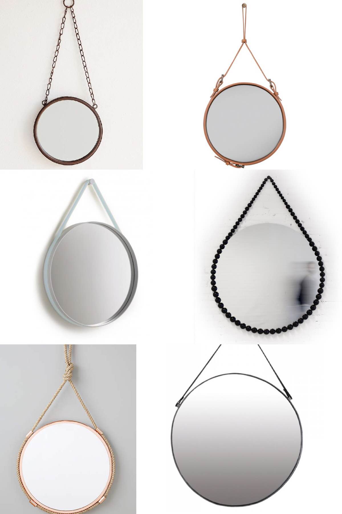 mirror decor trends - hanging circular mirrors