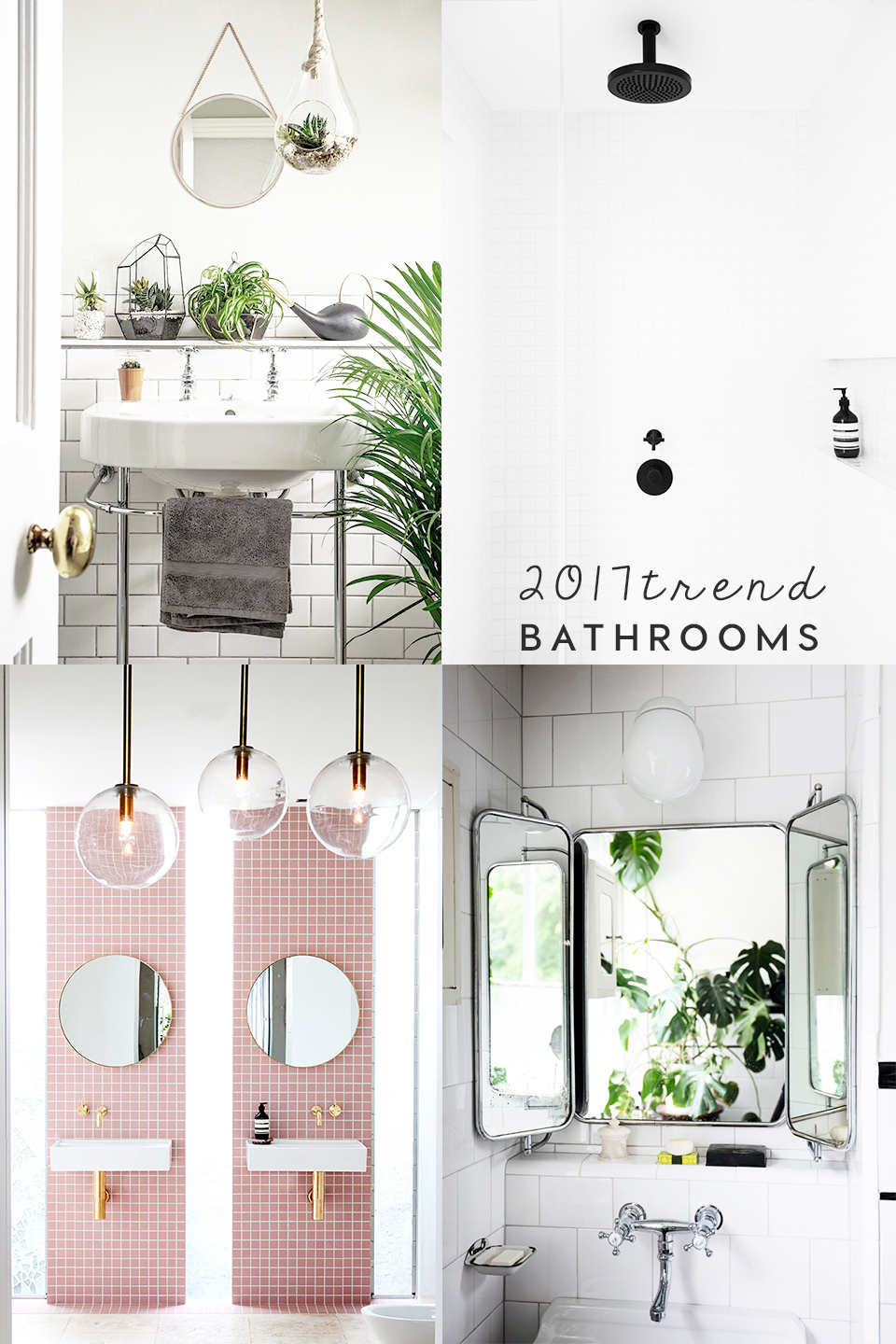 bathroom trends 2017, small bathroom trends, italianbark interior design blog