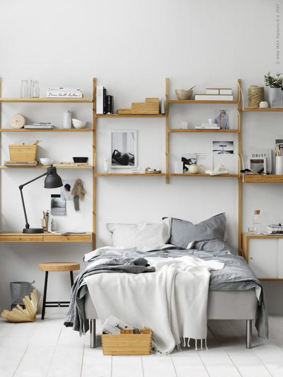 10 cozy minimialist interiors on ITALIANBARK interior design blog, IKEA Swalnas wood shelf