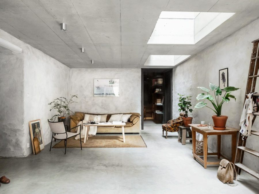 Concrete Walls Interior Trend In A Scandinavian Home Tour