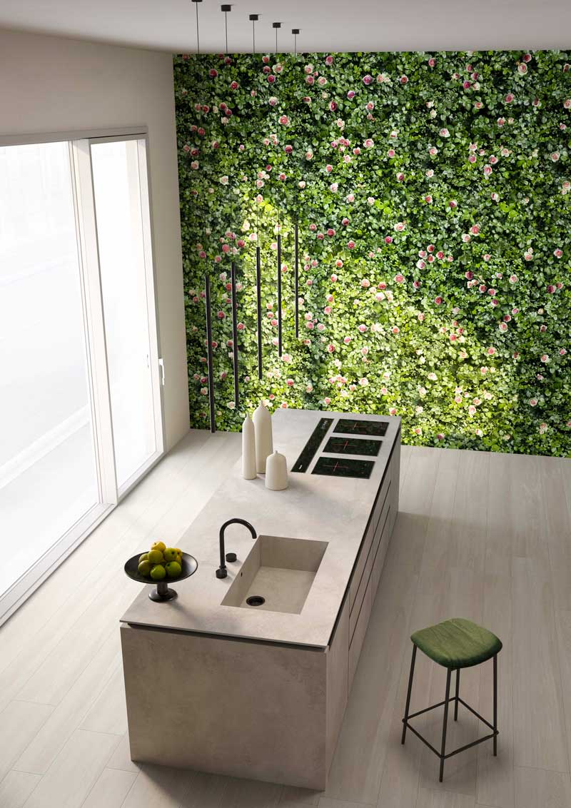Self-cleaning green tiles with a biophilic design , Limpha Casalgrande Padana
