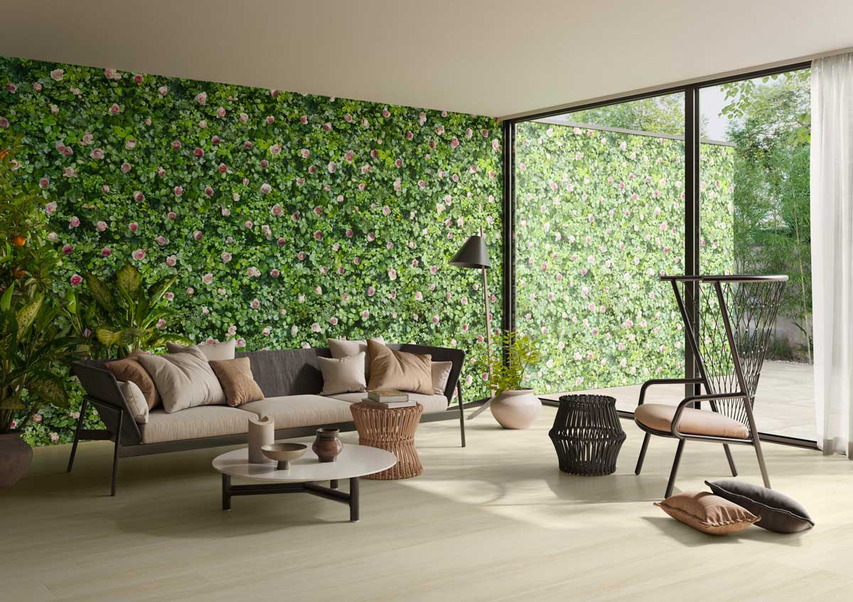 Self-cleaning green tiles with a biophilic design , Limpha Casalgrande Padana